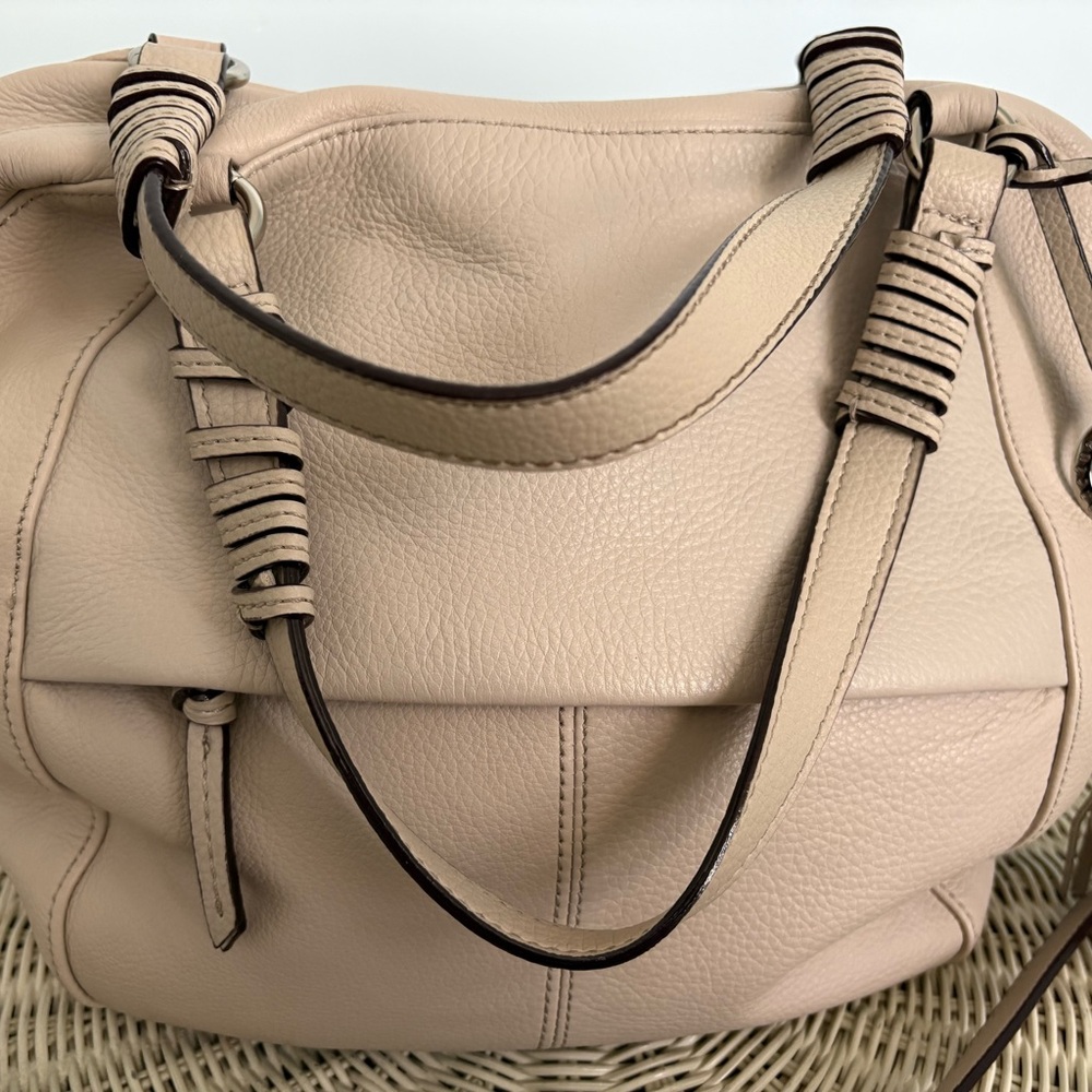 Sanctuary Dune Satchel Bag Pebbled Leather, Beige/Cream